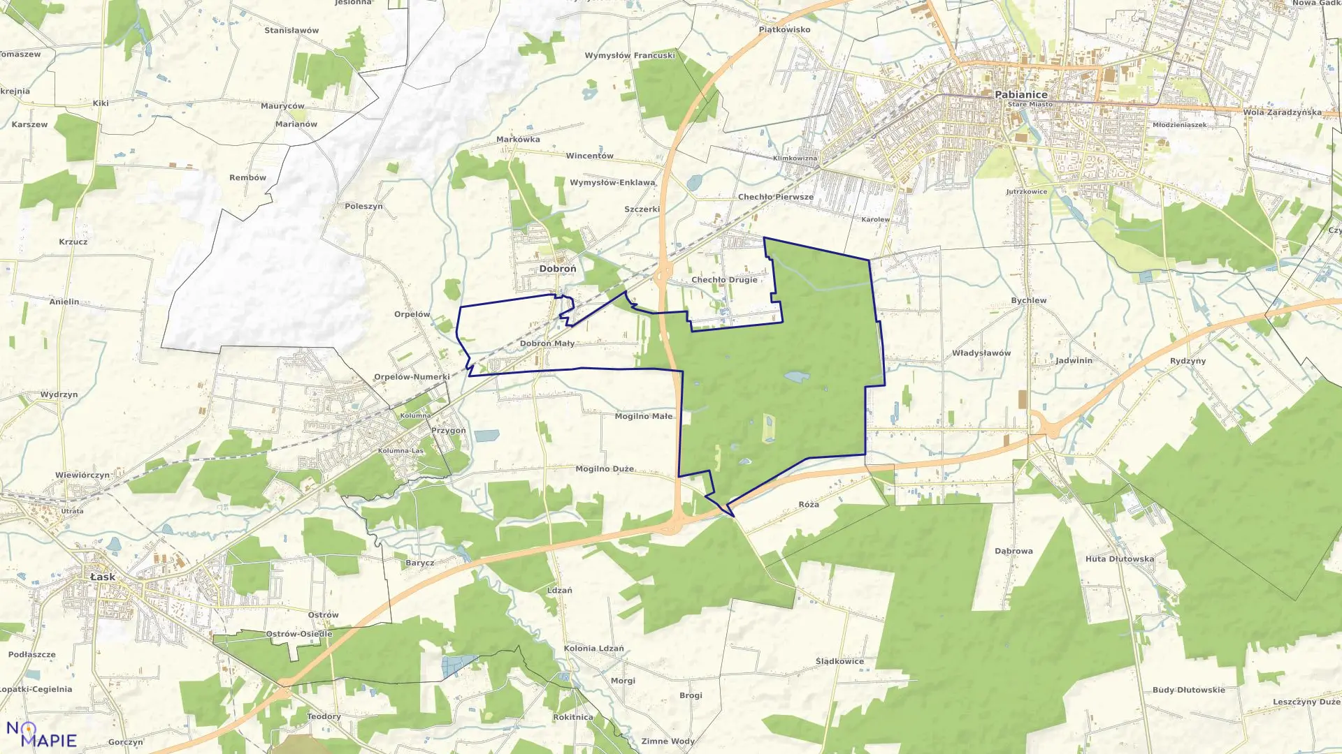 Mapa obrębu DOBROŃ MAŁY w gminie Dobroń